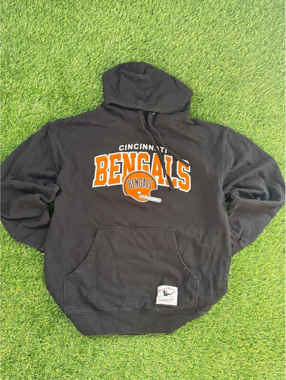 Y2k Cincinnati Bengals Mitchell & Ness Black Hoodie Size L
